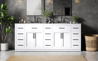 Alden 84 inch Double Bathroom Vanity in White