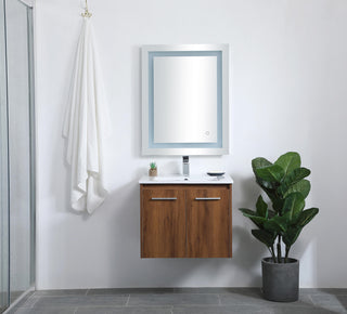24 inch  Single Bathroom Floating Vanity in Walnut Brown