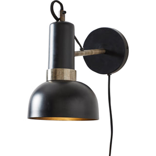 Iron Wall Sconce in Black and Gold Finish