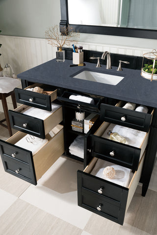 48 Inch Brittany Freestanding Vanity in Black Onyx / Charcoal Soapstone Top