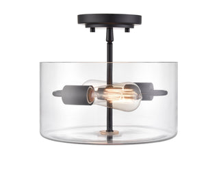 Verlana 2-Light Semi-Flush Ceiling Mount Matte Black