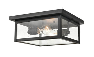 Evanton 2-Light Outdoor Flush Mount - Powder Coated Black