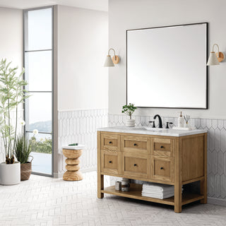 48 Inch Breckenridge Freestanding Vanity in Light Natural Oak / Victorian Silver Top