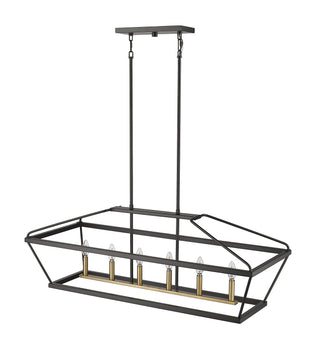 Surrey 6-Light Chandelier Ceiling Light Matte Black / Vintage Brass