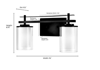 Huderson 2-Light Vanity Brushed Nickel
