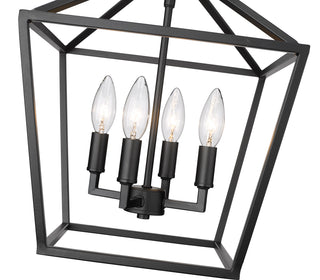 4-Light Semi-Flush Ceiling Mount Matte Black