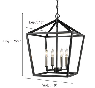 4-Light Pendant light Satin Nickel