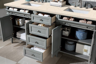 72 Inch Brittany Freestanding Vanity in Urban Gray / Eternal Marfil Top