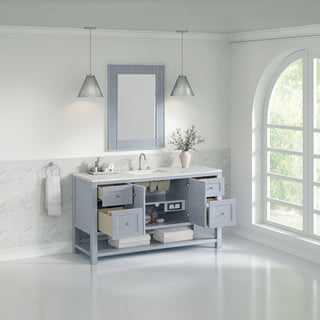 60 Inch Breckenridge Freestanding Vanity in Serenity Blue / Ethereal Noctis Top