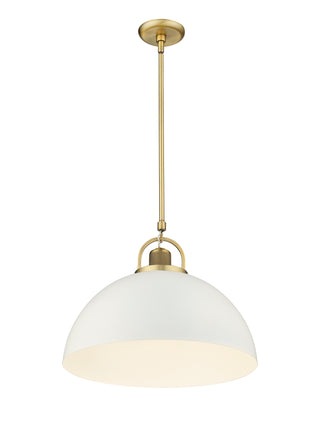 Artistan 1-Light Pendant Light Vintage Brass/Matte White