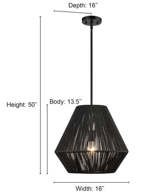 Elise 1-Light Pendant light Matte Black