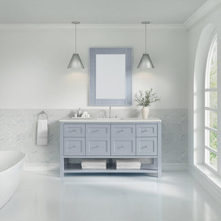 60 Inch Breckenridge Freestanding Vanity in Serenity Blue / Lime Delight Top
