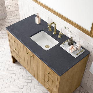 48 Inch Hudson Freestanding Vanity in Light Natural Oak / Charcoal Soapstone Top