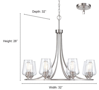 Ashford 8-Light Chandelier Ceiling - Modern Gold