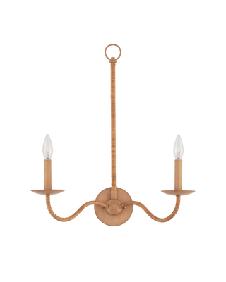 Saxon Double-Light Tan Wall Sconce