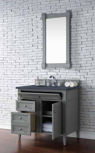 36 Inch Brittany Freestanding Vanity in Urban Gray / Charcoal Soapstone Top