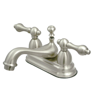 Restoration 4 Inch Centerset Bathroom Faucet in Brushed Nickel
