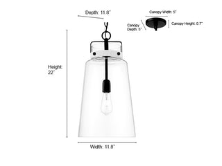 Lolla 1-Light Pendant Light Vintage Brass