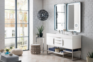 58.875 Inch Columbia Freestanding Vanity in Glossy White / Glossy White Top