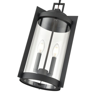 Ellway 2-Light Outdoor Hanging Lantern Textured Black