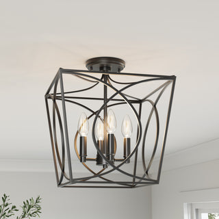 Tracy 4-Light Semi-Flush Ceiling Mount Matte Black