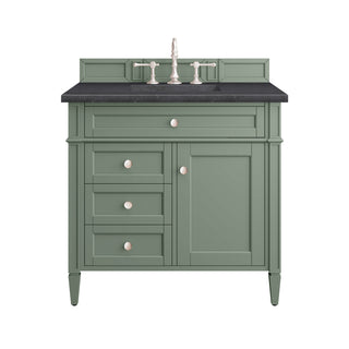36 Inch Brittany Freestanding Vanity in Smokey Celadon / Charcoal Soapstone Top