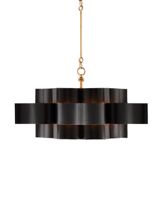 Grand Lotus Large Black Chandelier