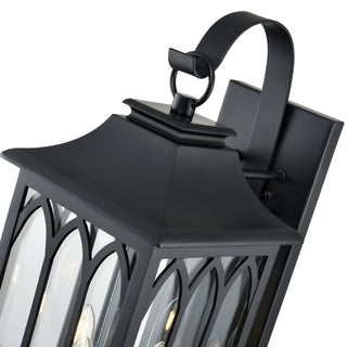 Mallorey 3-Light Outdoor Wall Sconce Powder Coated Black
