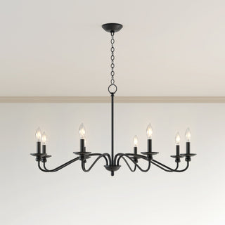 Delvona 8-Light Chandelier Ceiling Light Matte Black