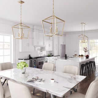 4-Light Pendant light Modern Gold