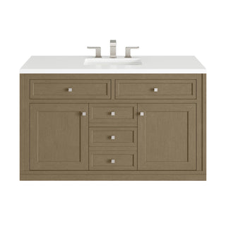 48 Inch Chicago Freestanding Vanity in Walnut Whisper / White Zeus Top