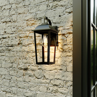 Houston 17" High 1-Light Outdoor Wall Lantern - Powder Coated Black