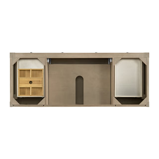 60 Inch Breckenridge Freestanding Vanity in Whitewashed Oak / White Zeus Top