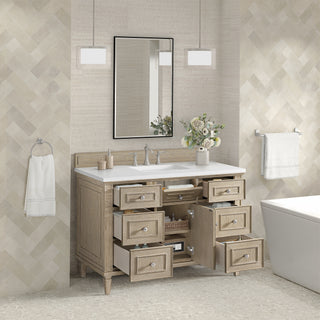 48 Inch Lorelai Freestanding Vanity in Whitewashed Oak / White Zeus Top
