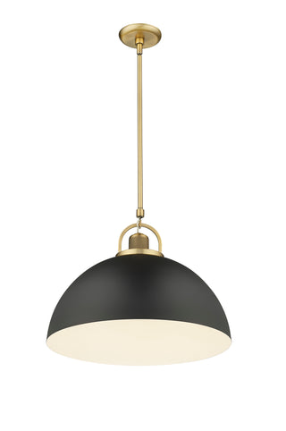 Artistan 1-Light Pendant Light Vintage Brass/Matte Black