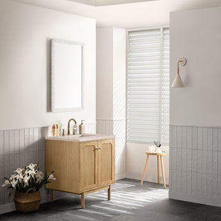 30 Inch Laurent Dual Mount Vanity in Light Natural Oak / Eternal Marfil Top