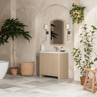 36 Inch Gracyn Freestanding Vanity in Coastal Driftwood / White Zeus Top