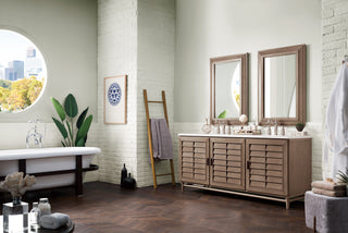 72 Inch Portland Freestanding Vanity in Whitewashed Walnut / Arctic Fall Top