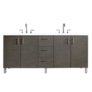 72 Inch Metropolitan Dual Mount Vanity in Silver Oak / White Zeus Top