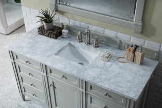 60 Inch Brittany Freestanding Vanity in Urban Gray / Carrara White Top