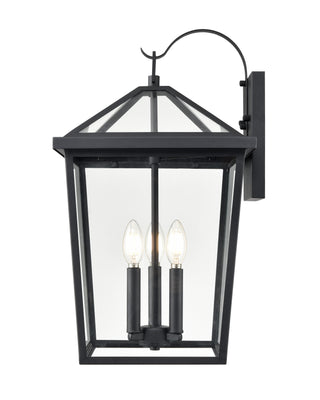 Mensun 3-Light Outdoor Wall Sconce Textured Black