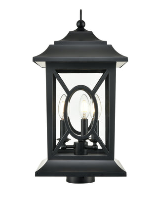 Allbert 3-Light Outdoor Post Lantern Powder Coated Black