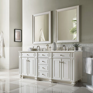 72 Inch Bristol Freestanding Vanity in Bright White / Lime Delight Top