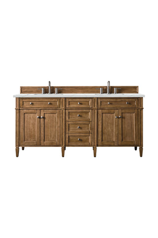 72 Inch Brittany Freestanding Vanity in Saddle Brown / Ethereal Noctis Top