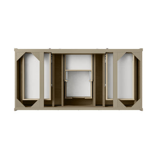 48 Inch Chicago Freestanding Vanity in Walnut Whisper / White Zeus Top