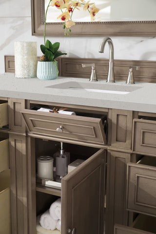 60 Inch Bristol Freestanding Vanity in Whitewashed Walnut / Lime Delight Top