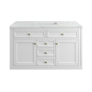 48 Inch Chicago Freestanding Vanity in Glossy White / Ethereal Noctis Top