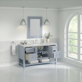 60 Inch Breckenridge Freestanding Vanity in Serenity Blue / Lime Delight Top