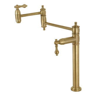 Restoration Pot Filler Faucet in Brushed Brass