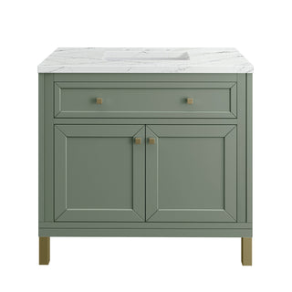 36 Inch Chicago Freestanding Vanity in Smokey Celadon / Ethereal Noctis Top